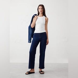 Banana Republic White Ribbed Racer Tank - Small